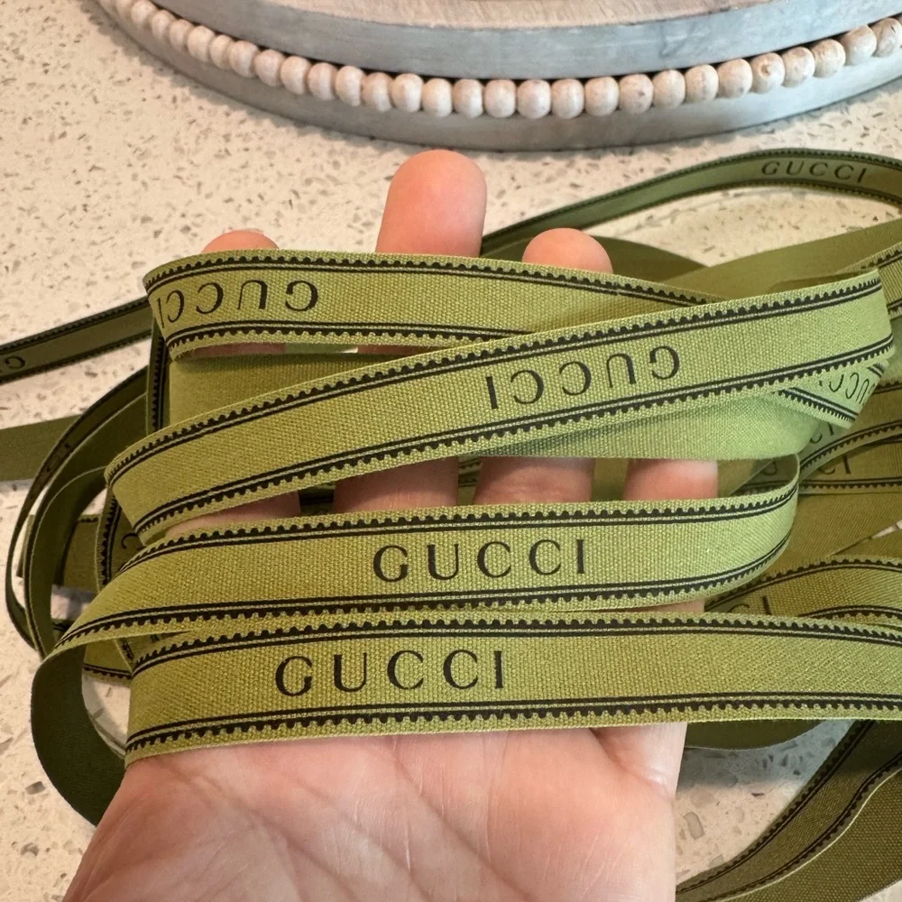 Gucci Green Ribbon with Logo